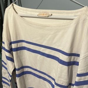 TORY BURCH Kendall Cotton Ribbon Stripe TOP *Blue*